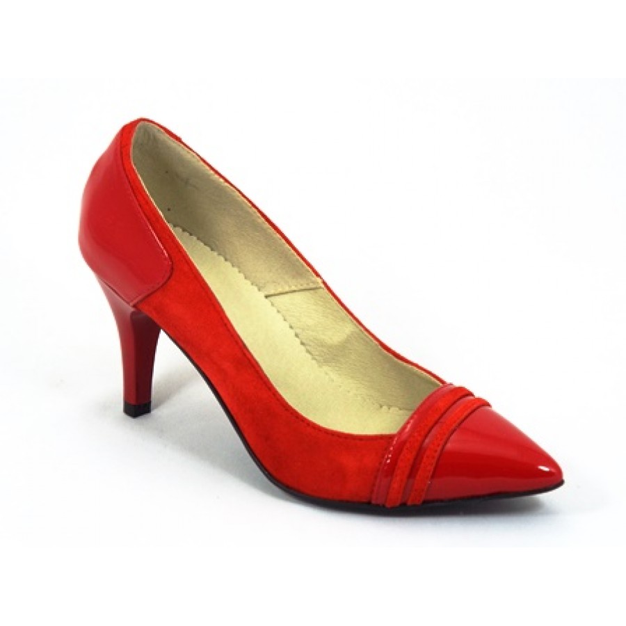 Pantofi de damă roșii din piele naturală – P031 pantofi.moda/ imagine 2022