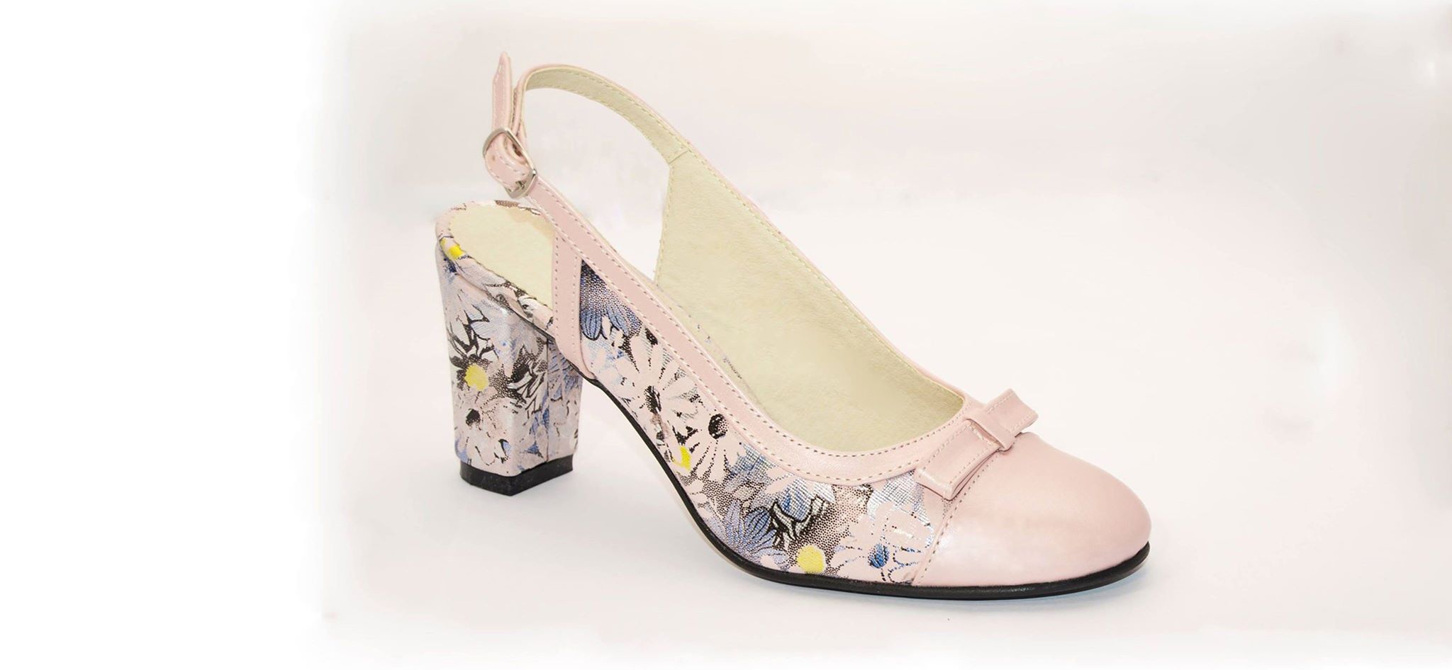 Temerity claw boundary Pantofi din piele naturală cu imprimeu floral - P0136 | Pantofi.Moda Pantofi  Dama din Piele